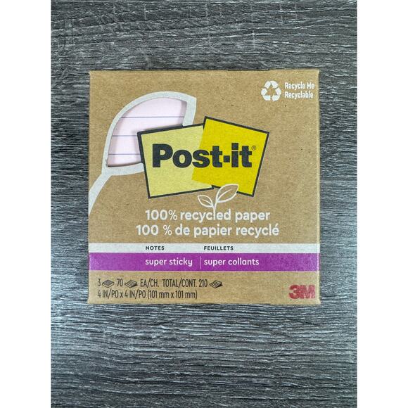 Post-It  Note Paper Square Mint Color Pink Purple 70 sheets Self-adhesive - Picture 1 of 4